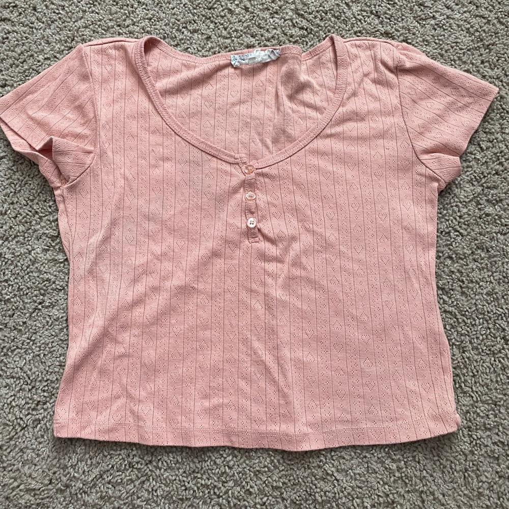 Pink Loose Cropped Shirt